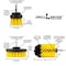 Drill Brush Power Scrubber By Useful Products 5 in W 7 in L Brush, Yellow Y-S-42J-QC-DB - alternate 4
